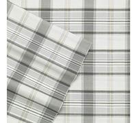 Eddie Bauer - Draps pour lit Simple, Parure de lit en Percale de Coton, décoration d'intérieur Gracieuse et fraîche (Gris Chinook, 3 pièces, lit Simple)