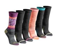 Eddie Bauer Dura Dri Lot de chaussettes pour femme avec contrôle de l'humidité, Assortiment de couleurs noires tendance (6 paires), Medium