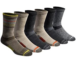 Eddie Bauer Dura Dri Moisture Control Crew Socks, 6 Or 12 Chaussettes, Assortiment d'olives (6 Paires), L (Lot de 6) Homme