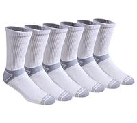 Eddie Bauer Dura Dri Moisture Control Crew Socks, 6 Or 12 Chaussettes, Blanc (6 Paires), L (Lot de 6) Homme