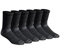 Eddie Bauer Dura Dri Moisture Control Crew Socks, 6 Or 12 Chaussettes, Noir (6 Paires), L (Lot de 6) Homme