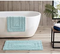 Eddie Bauer | Ensemble de Bain 100 Tapis Ultra Doux, Tissu tufté pour Une durabilité et Un Entretien Facile, Coton, Turquoise, 2 pièces