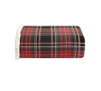 Eddie Bauer - Jeté de lit, literie réversible en Flanelle de Coton Sherpa, décoration d'intérieur Confortable (Tartan Rouge Montagne), Couvre-lit