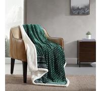 Eddie Bauer - Jeté de lit réversible en Polaire Sherpa, décoration d'intérieur pour Toutes Les Saisons (Vert Fair Isle, jeté)