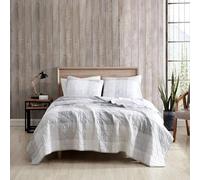 Eddie Bauer Parure de lit 100 pièces, réversible, légère avec taie Assortie, pré-lavée pour Plus de Confort, Coton, Gris, très Grand lit