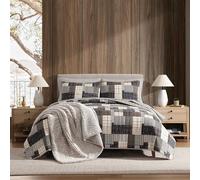 Eddie Bauer - Parure de lit 3 pièces en Coton naturellement Doux avec Une Sensation de légèreté pour Un Confort Toute l'année, réversible avec taies d'oreiller Assorties, Parure de lit 3 pièces