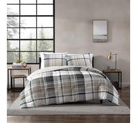 Eddie Bauer | Parure de lit Douce et Confortable, Couette réversible, Polyester, Carreaux Gris, très Grand lit