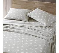 Eddie Bauer - Parure de lit en Flanelle de Coton, brossée pour Plus de Douceur, décoration d'intérieur Confortable (Elk Grove Silver, Queen)