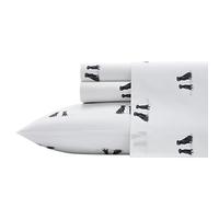 Eddie Bauer - Parure de lit en Percale de Coton, pour décoration d'intérieur (Labrador Fields White, lit Simple)