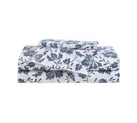 Eddie Bauer - Parure de lit pour lit Simple, Ensemble de literie en Percale de Coton de qualité supérieure, décoration d'intérieur Florale, certifiée Oeko-Tex (Woodblock Floral Bleu, lit Simple)