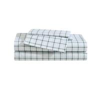 Eddie Bauer - Parure de lit pour lit simple, ensemble de literie en percale de coton de qualité supérieure, décoration d'intérieur à carreaux, certifiée Oeko-Tex (carreaux verts Tattersall classiques,