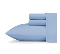 Eddie Bauer - Parure de lit Respirante pour lit jumeau, décoration d'intérieur légère pour Les dormeurs Chauds (Jersey tricoté Bleu, Double)