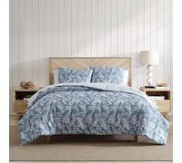 Eddie Bauer - Parure de lit réversible Douce avec taies d'oreiller Assorties, décoration d'intérieur inspirée des Fleurs Sauvages avec Rayures au Revers (Jardin fougère, Grand lit)