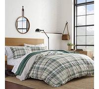 Eddie Bauer - Parure de lit réversible en Coton avec taies d'oreiller Assorties, décoration d'intérieur à Carreaux pour Toutes Les Saisons (Timbers Evergreen, très Grand lit)