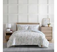 Eddie Bauer - Parure de lit réversible en Coton avec taies d'oreiller Assorties, décoration d'intérieur Florale Classique avec Revers écossais (Gris forêt boisée, très Grand lit)