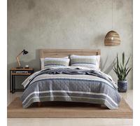 Eddie Bauer Parure de lit réversible en Coton, Toutes Saisons, décoration d'intérieur, échelle de Saumon, Kaki/Gris/Bleu Marine/Vert, très Grand lit
