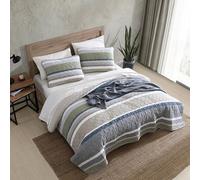 Eddie Bauer Parure de lit réversible en Coton, Toutes Saisons, décoration d'intérieur, échelle de Saumon, Kaki/Gris/Bleu Marine/Vert, Grand lit