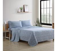 Eddie Bauer Set de draps, Coton 100% Coton Flanelle Flanelle de Coton, Bleu, Jumeau