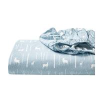 Eddie Bauer Set de draps, Coton 100% Coton Flanelle Flanelle de Coton, Bleu, King