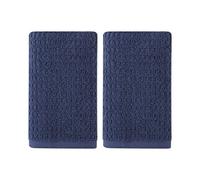 Eddie Bauer Tommy Bahama - Lot de 2 essuie-Mains en Coton très absorbants, Peu Pelucheux et résistants à la décoloration (Bleu foncé du Pacifique Nord)