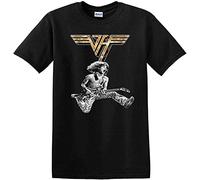 Eddie Van Halen Vintage Apollo Theatre Manchester UK 1980 T-Shirt Black T-Shirts à Manches Courtes(Small)