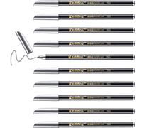 edding 1200 feutre de coloriage métallique - argent - 10 stylos - pointe ronde 1-3 mm - pour colorier, écrire, dessiner avec effets métalliques brillants - pour livres d'or, cartes de vœux