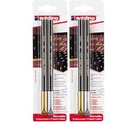 Edding 1200 feutre de coloriage métallique - or,argent - 2 stylos - pointe ronde 1-3 mm - pour colorier, écrire, dessiner avec effets métalliques brillants - pour livres d'or, cartes de vœux