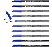 edding 1200 Feutre de coloriage pointe fine - bleu - 10 stylos - pointe ronde 1 mm - stylo pour ecriture, dessin, coloriage