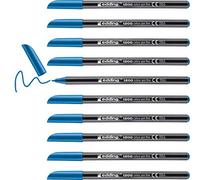 edding 1200 Feutre de coloriage pointe fine - bleu clair - 10 stylos - pointe ronde 1 mm - stylo pour ecriture, dessin, coloriage
