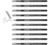 edding 1200 Feutre de coloriage pointe fine - gris argent - 10 stylos - pointe ronde 1 mm - stylo pour ecriture, dessin, coloriage