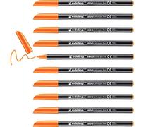 edding 1200 Feutre de coloriage pointe fine - orange fluorescent - 10 stylos - pointe ronde 1 mm - stylo pour ecriture, dessin, coloriage