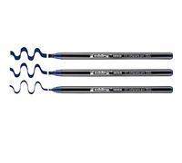 edding 1255 feutre calligraphie - bleu acier - 3 stylos - pointe calligraphique 2 mm - feutre pour papier, bois, terre cuite, toile - pour débutants, lettrage, bullet journals, cartes de vœux