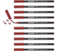 edding 1255 feutre calligraphie - carmin - 10 stylos - pointe calligraphique 3,5 mm - feutre pour papier, bois, terre cuite, toile - pour débutants, lettrage, bullet journals, cartes de vœux, agendas