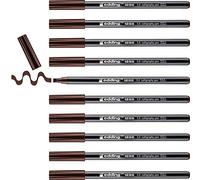 edding 1255 feutre calligraphie - marron foncé - 10 stylos - pointe calligraphique 5 mm - feutre pour papier,bois,terre cuite, toile - pour débutants,lettrage, bullet journals, cartes de vœux, agendas