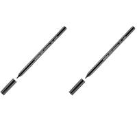 Edding 1255 feutre calligraphie - noir - 1 stylo - pointe calligraphique 2 mm - feutre pour papier, bois, terre cuite, toile - pour débutants, lettrage, bullet journals, cartes de vœux, agendas