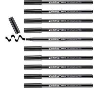 edding 1255 feutre calligraphie - noir - 10 stylos - pointe calligraphique 5 mm - feutre pour papier, bois, terre cuite, toile - pour débutants, lettrage, bullet journals, cartes de vœux, agendas