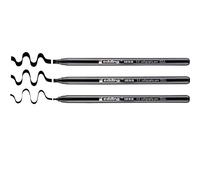 Edding 1255 feutre calligraphie - noir - 3 stylos - pointe calligraphique 2-5 mm - feutre pour papier, bois, terre cuite, toile - pour débutants, lettrage, bullet journals, cartes de vœux, agendas