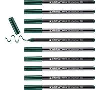 edding 1255 feutre calligraphie - vert bouteille - 10 stylos - pointe calligraphique 2 mm - feutre pour papier, bois, terre cuite, toile -pour débutants,lettrage,bullet journals,cartes de vœux,agendas