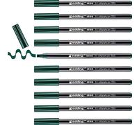 edding 1255 feutre calligraphie - vert bouteille - 10 stylos - pointe calligraphique 5 mm - feutre pour papier,bois,terre cuite, toile - pour débutants, lettrage,bullet journals,cartes de vœux,agendas