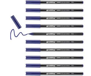 edding 1300 feutre de coloriage fin pointe moyenne - bleu - 10 stylos - pointe ronde 2 mm - pour dessiner et écrire - pour l'école, les mandalas, le doodling, les bullet journals