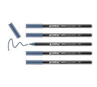 edding 1300 feutre de coloriage fin pointe moyenne - bleu-gris - 5 stylos - pointe ronde 2 mm - pour dessiner et écrire - pour l'école, les mandalas, le doodling, les bullet journals