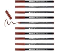 edding 1300 feutre de coloriage fin pointe moyenne - brun - 10 stylos - pointe ronde 2 mm - pour dessiner et écrire - pour l'école, les mandalas, le doodling, les bullet journals