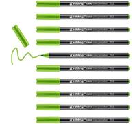 edding 1300 feutre de coloriage fin pointe moyenne - vert clair - 10 stylos - pointe ronde 2 mm - pour dessiner et écrire - pour l'école, les mandalas, le doodling, les bullet journals