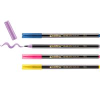 edding 1340 Crayons pailletés - multicolores - 4 crayons pinceaux à effet pailleté intense - pointe pinceau 1-6 mm - idéal pour l'écriture à la main, le dessin et le coloriage de larges surfaces