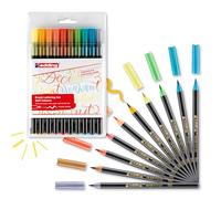 edding 1340 Feutre pointe pinceau - étui de 10 - couleurs délicates - pointe de pinceau flexible - feutre pour la peinture, l'écriture et le dessin - carnets, mandalas, calligraphie