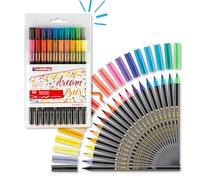 edding Feutres pointe pinceau 1340 – étui de 20, pointe flexible, couleurs lumineuses