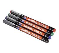 edding Marqueur pour film 140 S 4-140-4 – 4 couleurs noir/rouge/bleu/vert – résistant à l'eau
