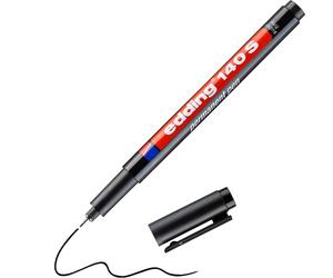 edding 140 S feutre permanent - noir - 1 stylo - pointe ronde,3 mm - stylo pour écrire sur du verre, du plastique, des films et surfaces lisses - à séchage rapide, résistant aux taches et étanche