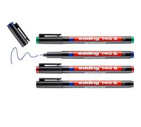 edding 140 S permanent pen - set of 4 - multi-coloured - round nib 0.3 mm - pen