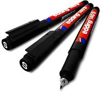 edding 140S Lot de 3 stylos permanents Pointe 0,3 mm Noir